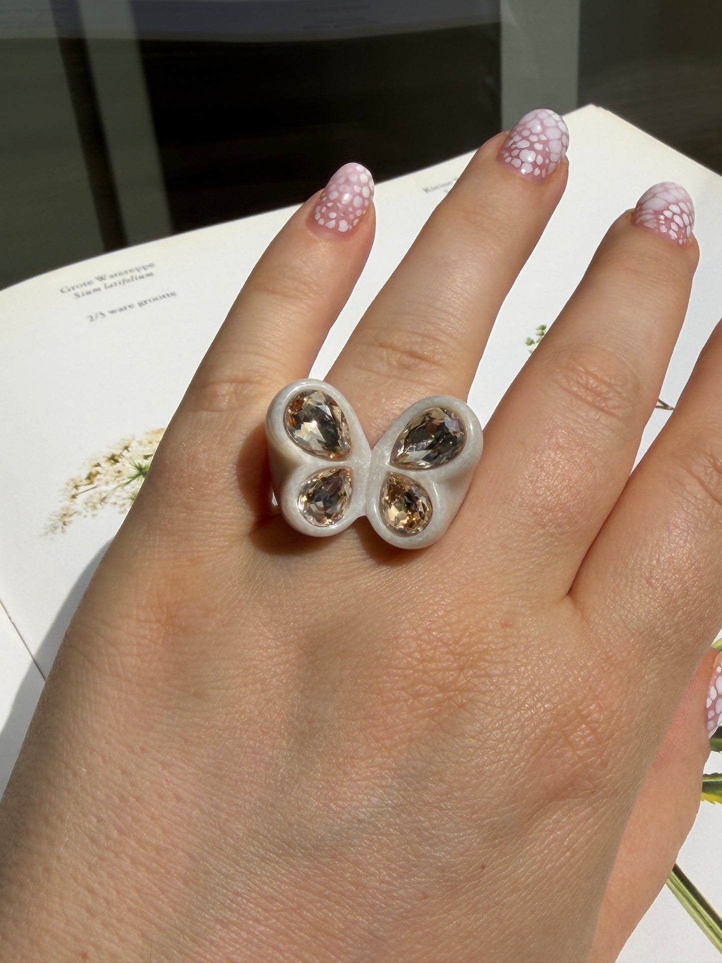 Champagne Butterfly Ring