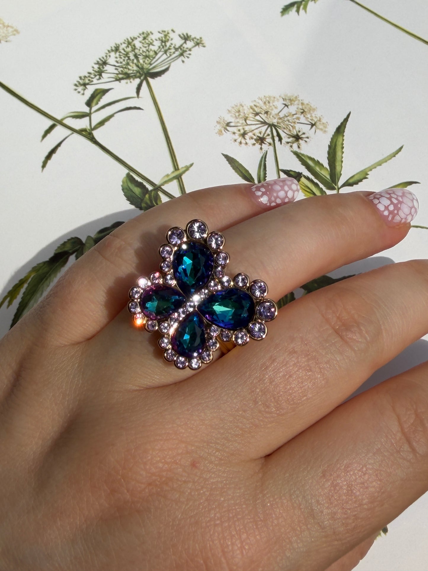 Blue & Purple Butterfly Ring
