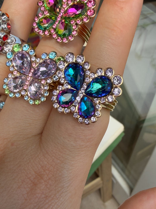 Blue & Purple Butterfly Ring