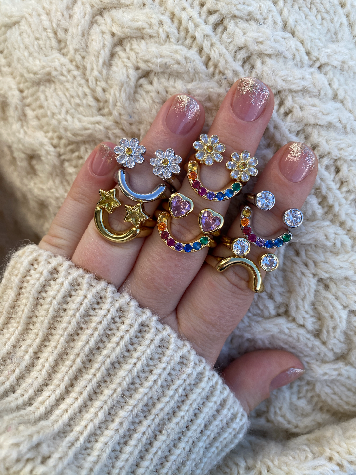 Flower Eyes - Mood Ring Set