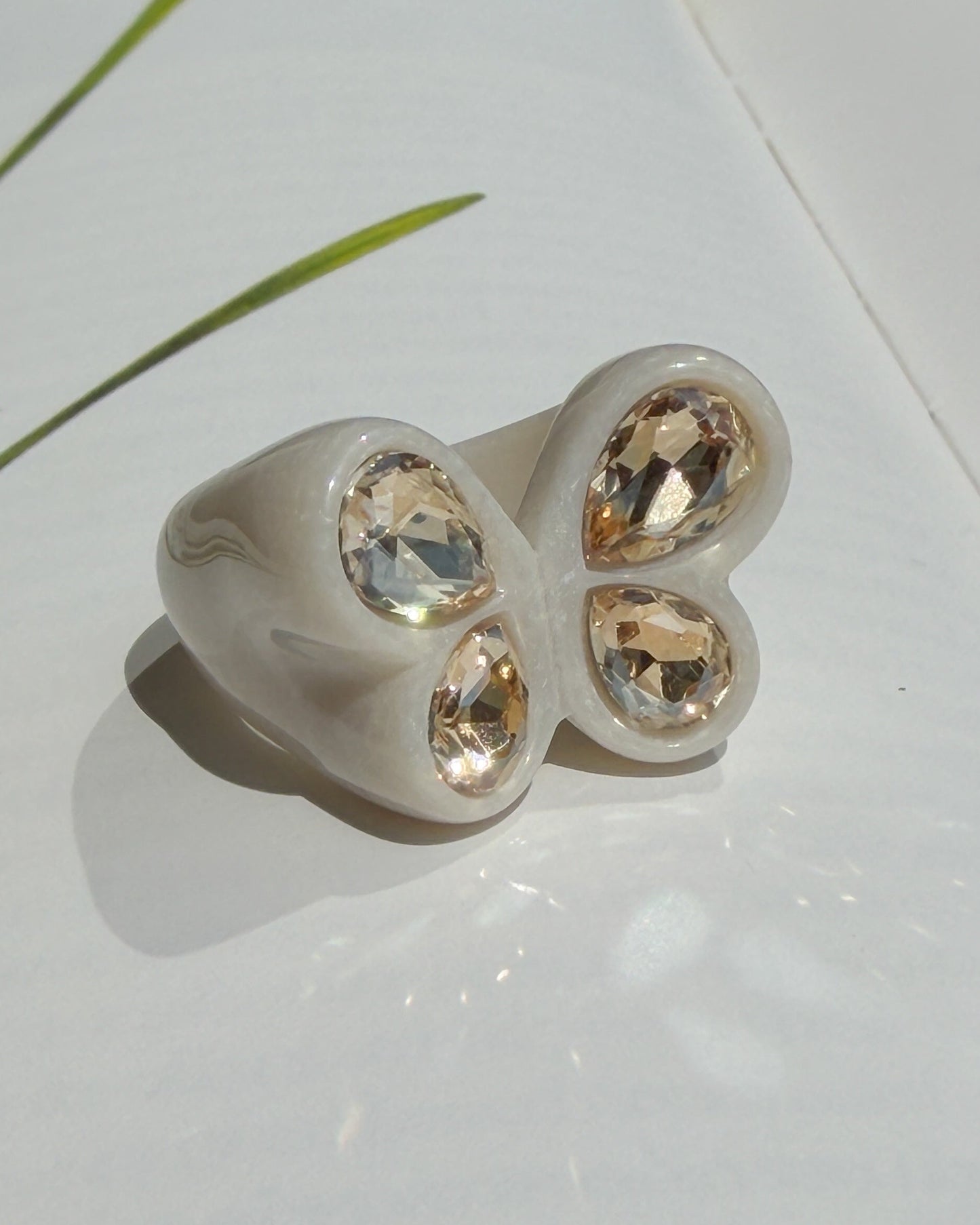 Champagne Butterfly Ring