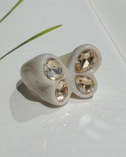 Champagne Butterfly Ring