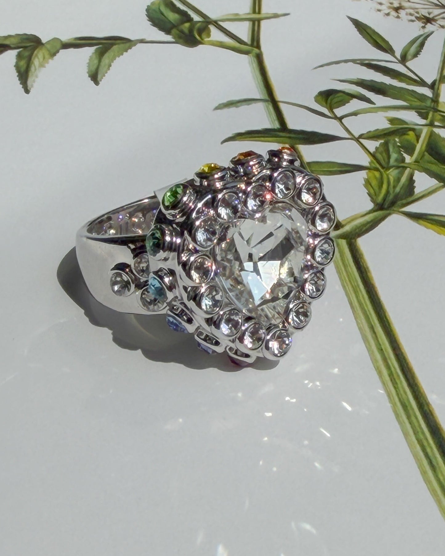 Hidden Rainbow Ring Silver