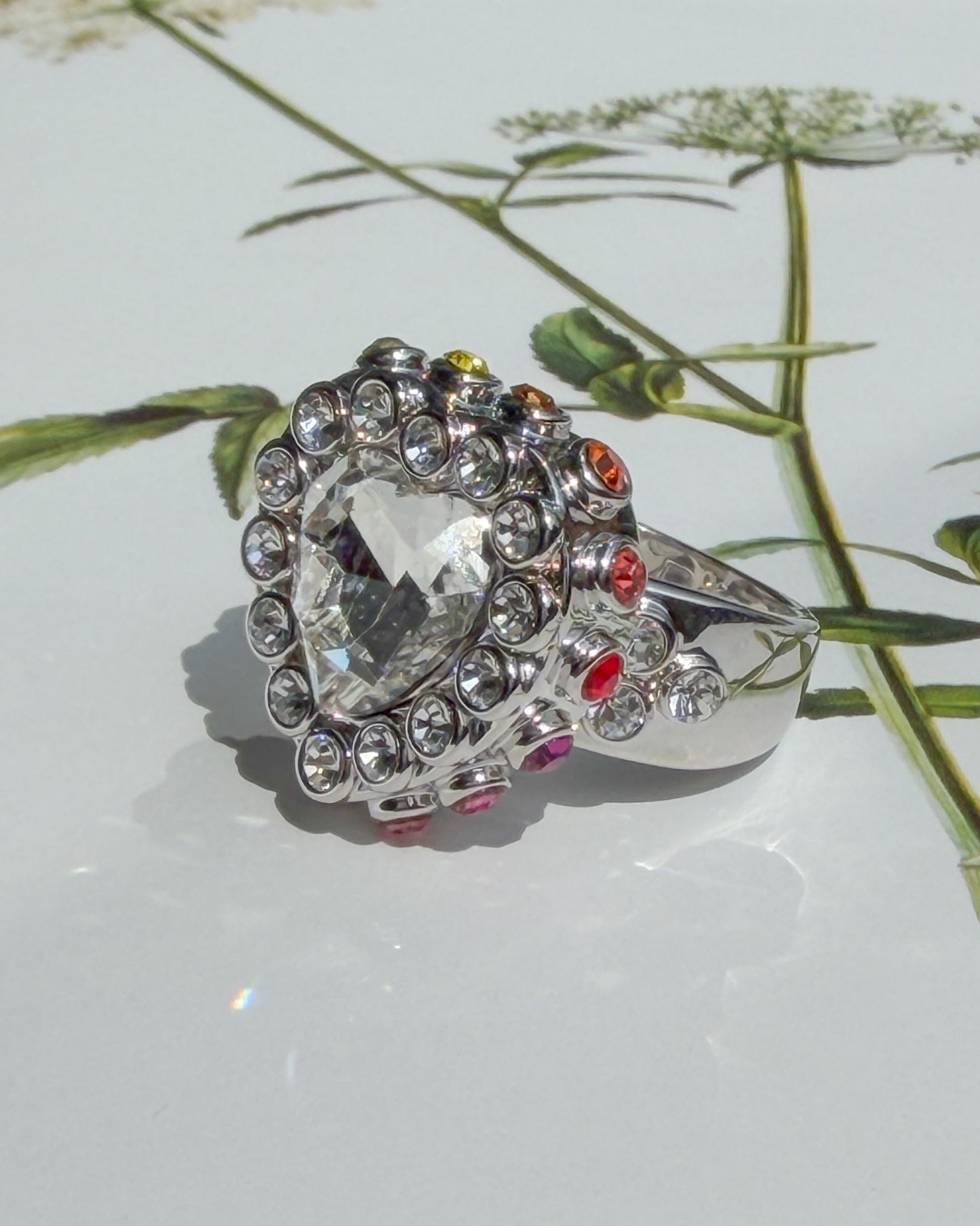 Hidden Rainbow Ring Silver