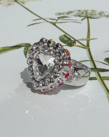 Hidden Rainbow Ring Silver