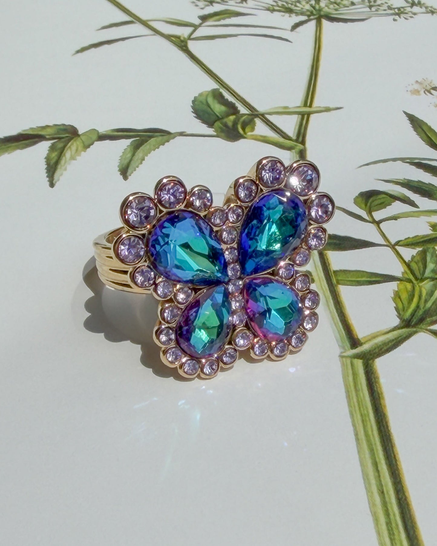 Blue & Purple Butterfly Ring