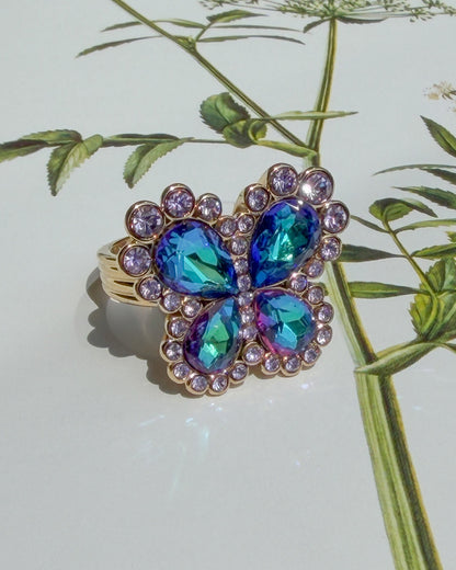 Blue & Purple Butterfly Ring
