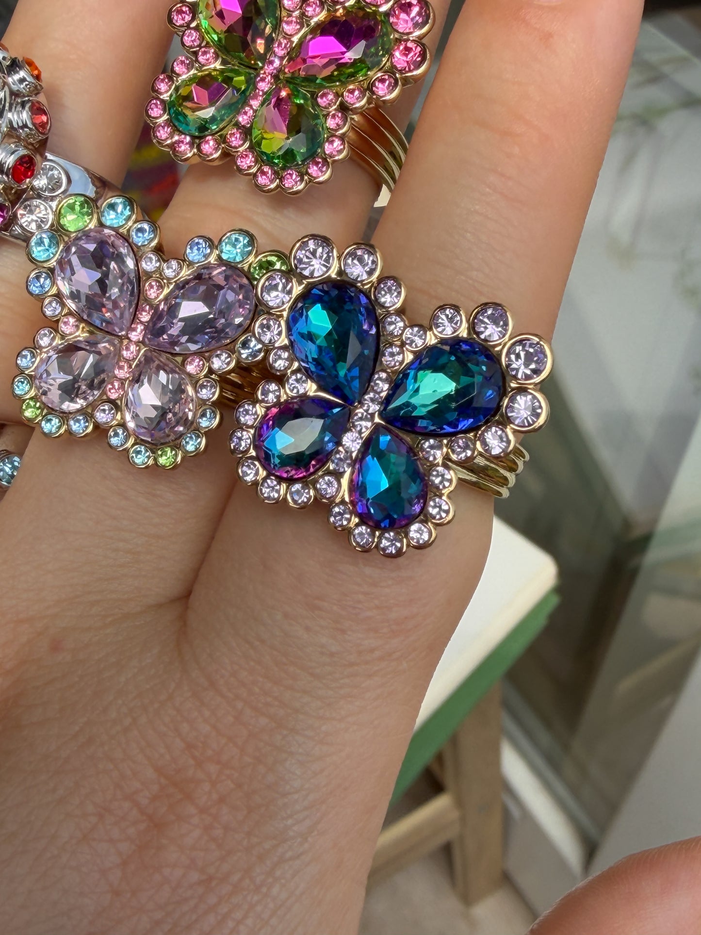 Blue & Purple Butterfly Ring